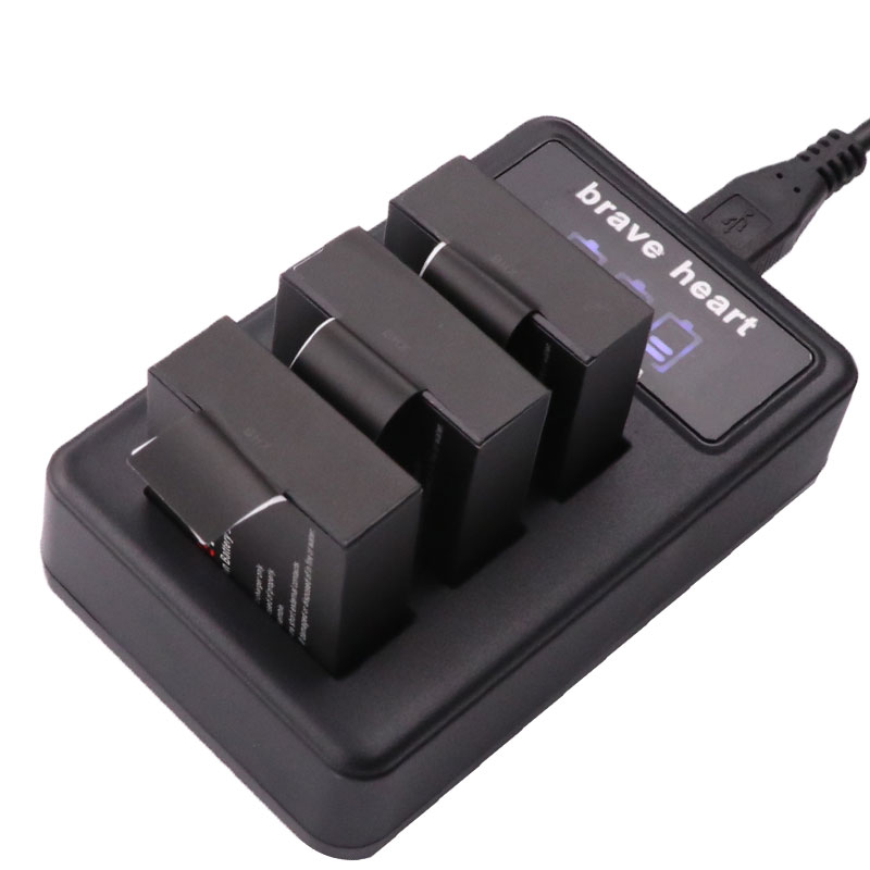 4X SJCAM Sj4000 batería + 3 lotes LCD cargador para SJCAM SJ4000 SJ5000 SJ6000 SJ8000 EKEN 4K H8 H9 GIT-LB101 GIT PG900 1050 SJ M10
