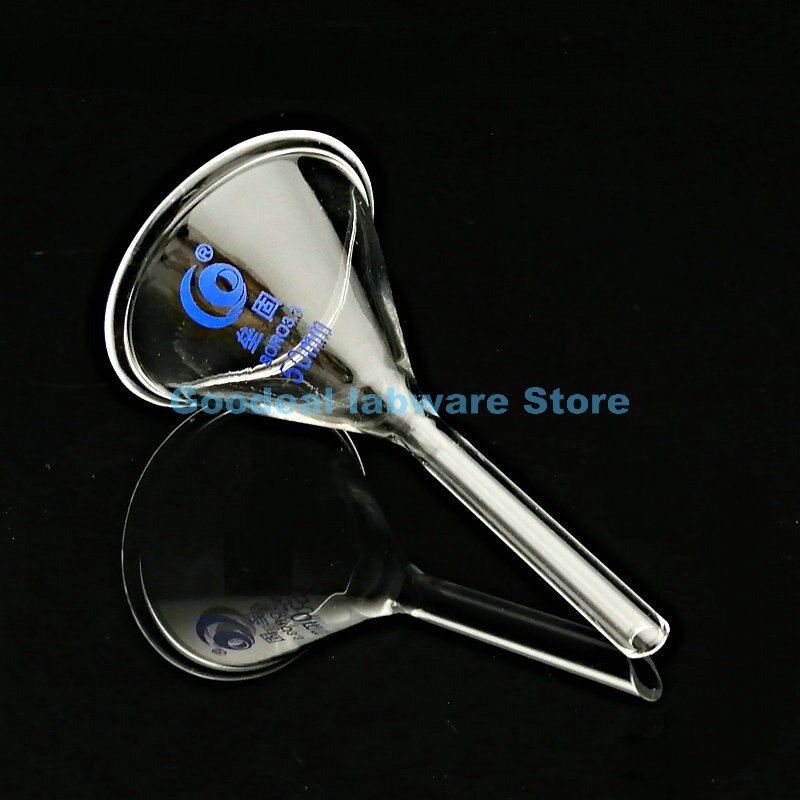 Funil cônico de vidro borossilicato, funil transparente dia50mm com filtro triangular para laboratório, educativo, papelaria, 1 peça