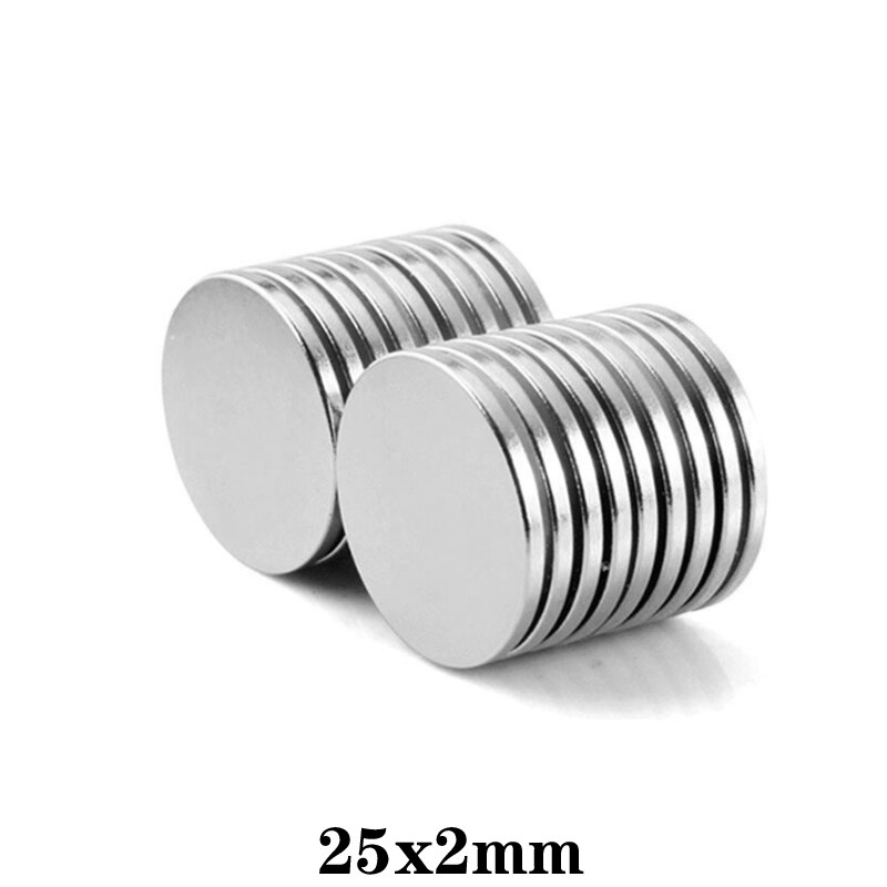5/10/20/30/50/60 stk 25 x 2 runde kraftfuld magnetisk 25 mmx 2mm ark neodymmagnet 25 x 2mm permanente ndfeb stærke magneter 25*2