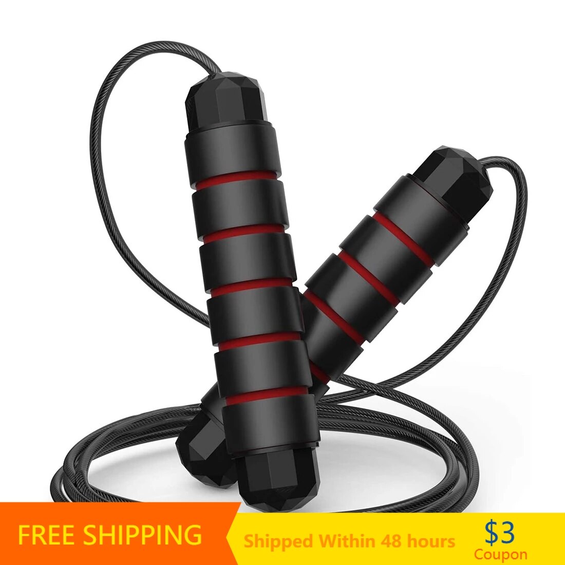 Jump Rope Tangle-Free Speed Jumping Rope Cable with Ball Bearings Steel Skipping Rope Home Gym Fitness Slimming exercise