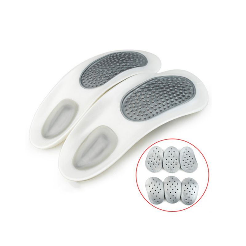 1 Pair Practical Durable Flat Feet Knock Knees Plantar Orthotics Inserts Breathable Arch Support Insoles With 8 Correction Pads