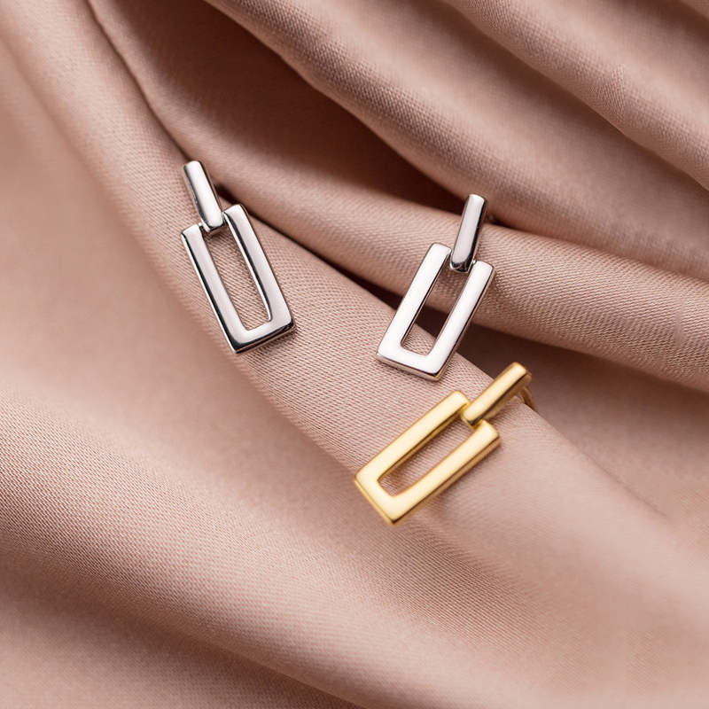 INZATT-boucles d'oreilles géométriques pour femmes, bijoux fins, de fête, accessoires mignons, minimalistes, , en argent Sterling 925