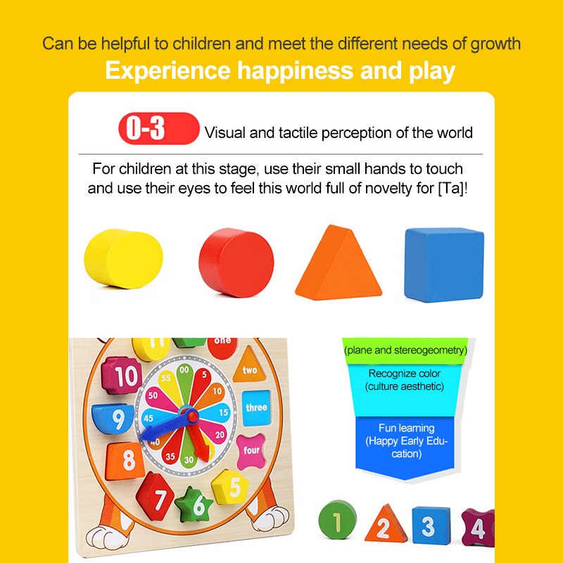 Houten Klok Speelgoed Tellen Vroege Onderwijs Math Learning Aantal Onderwijs Tijd Vorm Sorteren Klok Educatief Spel Speelgoed Voor Kinderen