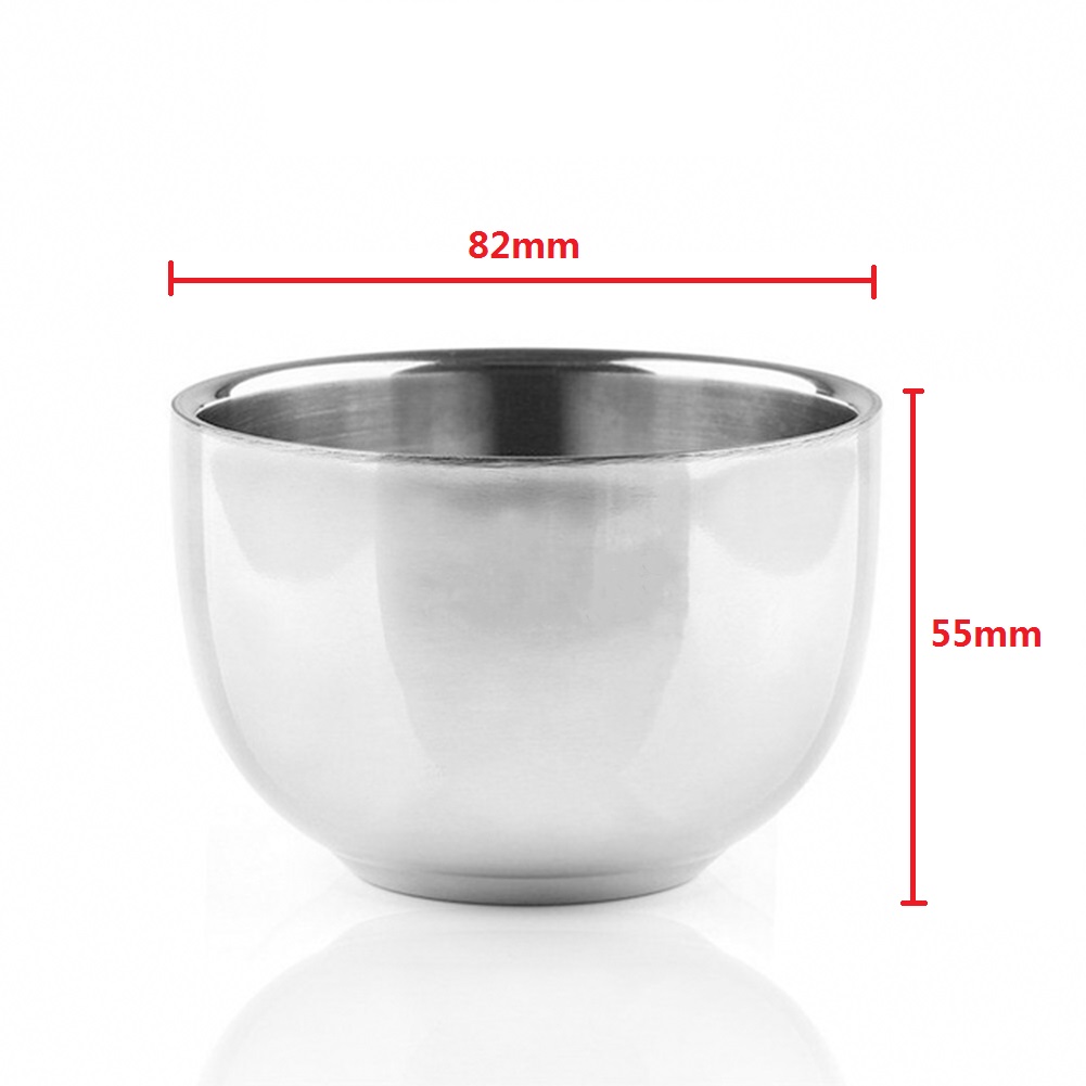 Stainless Steel Shaving Brush Bowl Mug for shave Soap Silver Men's Wet Shave