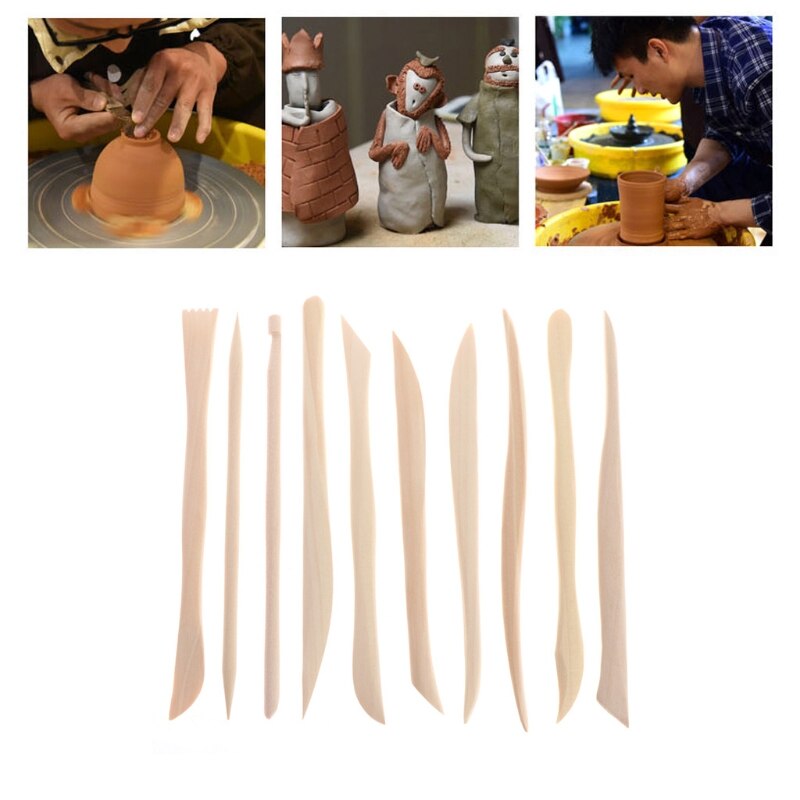 10Pcs Pottery Clay Sculpture Carving Modelling Tools Ceramic Art HobbyCraft Kit