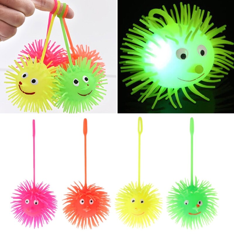1PC hérisson balle enfants lumineux jouets anti-Stress Long nez enfant drôle clignotant Smiley jouet (couleur aléatoire)