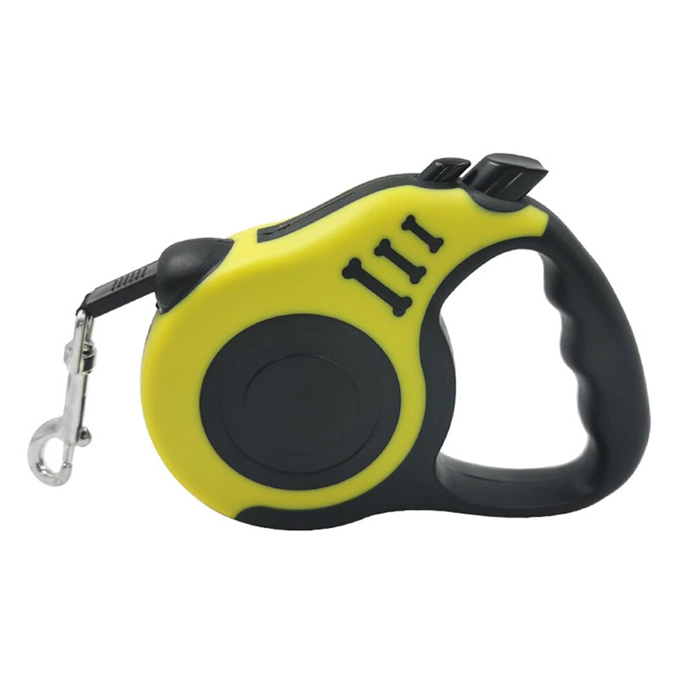 3/5M Durable Dog Leash Automatic Retractable Nylon Dog Cat Lead Extending Puppy Walking Running Lead Roulette For Dogs: yellow / 3m