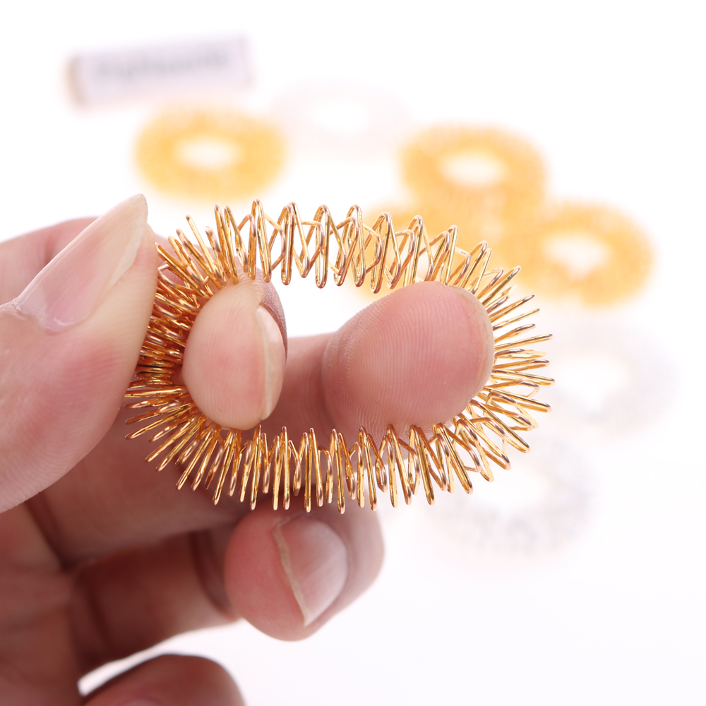 10pcs Finger Stress Relief Fidget Ring Spiky Sensory Fidgit Toy For Autism ADHD Anxiety Quiet Spring Message Tactile Ring