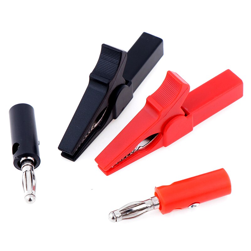 4 Stks/set 2 Stuks 55Mm Alligator Clip Met 2 Stuks 4Mm Banana Plug Zwart Rood Kleur