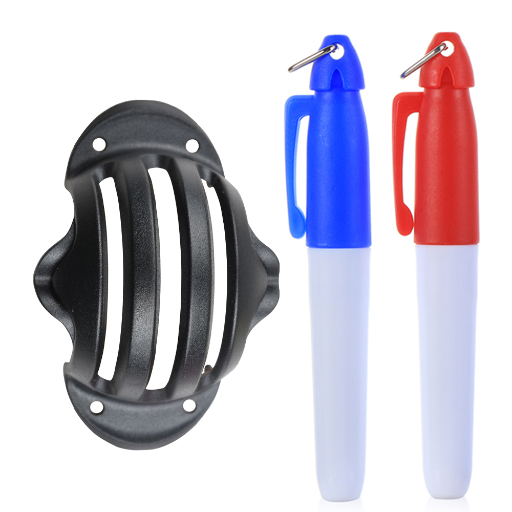 Golfball-Linienmarkierung mit 2 Stiften-einstellen, Golfbälle, Vorlage, Ausrichtung, Putten Trainer, Golfzubehör: Schwarz