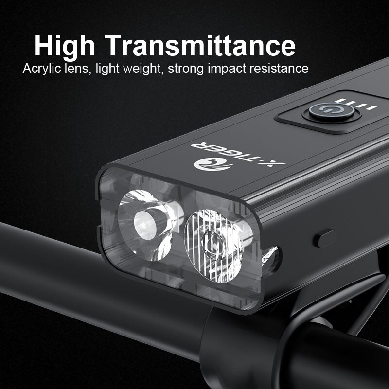 X-TIGER Bicycle Light IPX6 Waterproof 1200 Lumens USB Charging Bicycle Lamp 2400mAH MTB Road Bike Front Flashlight Headlight