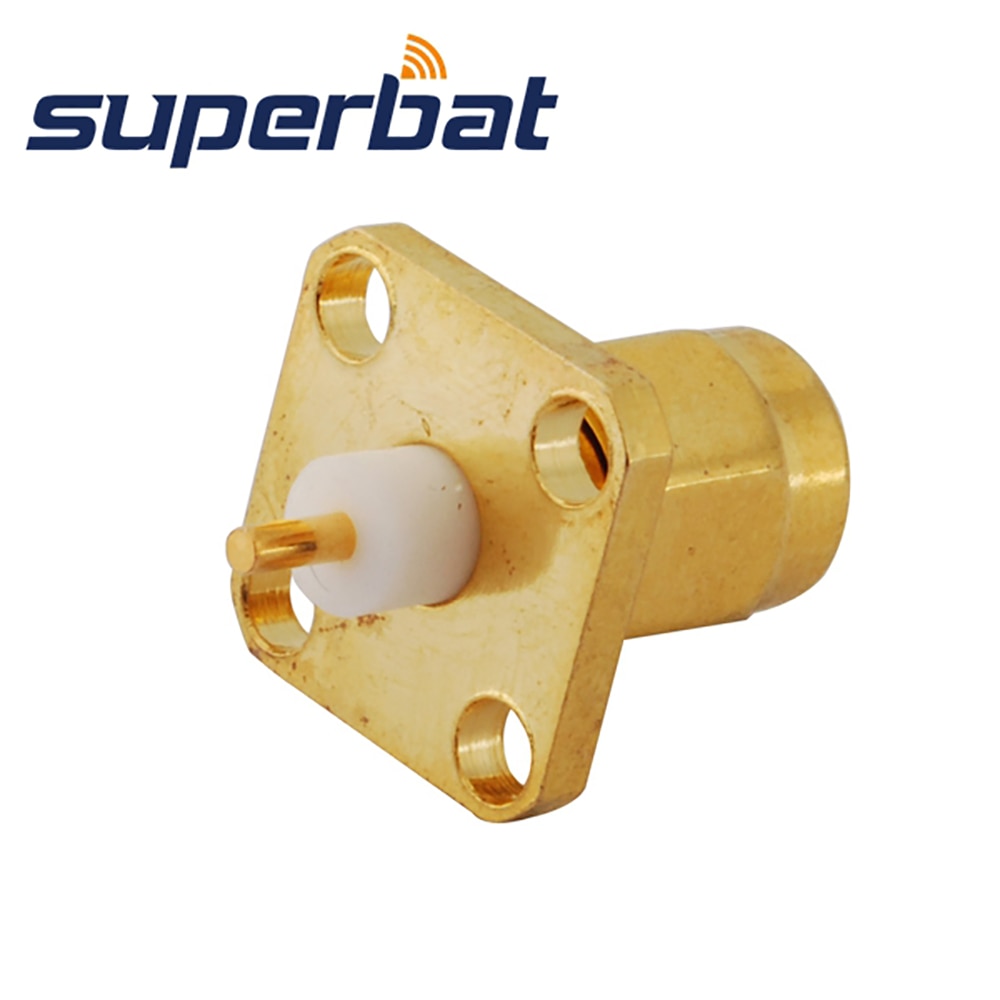 Conector de antena WiFi Superbat RP-SMA conector macho de montaje en Panel de 4 agujeros con Terminal de poste de soldadura dieléctrico extendido 10 piezas