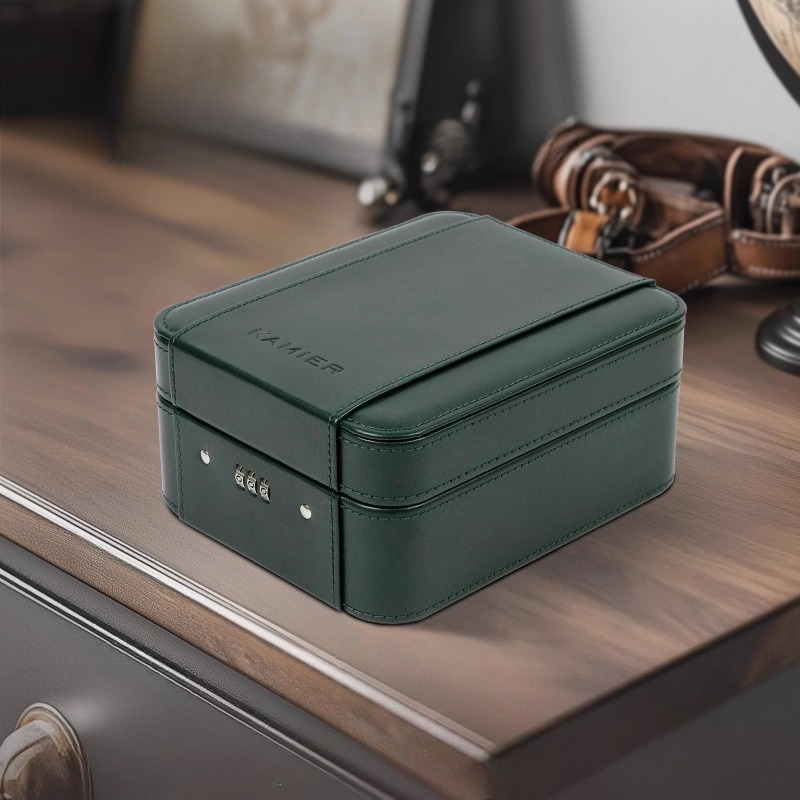 Leren horlogedoos Luxe herenhorloges Opbergkoffers Draagbare polshorloge-organizer Geschenkdozen Horloges Reiskoffers met slot