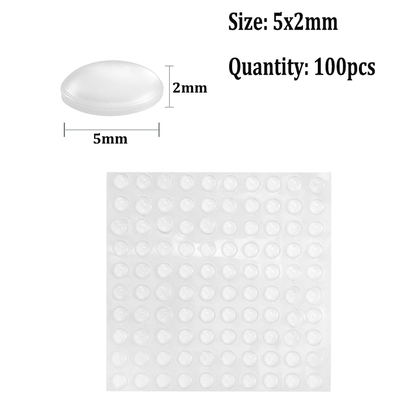 100~10PCS Door Stops Self adhesive Silicone Rubber Pads Cabinet Bumpers Rubber Damper Buffer Cushion Furniture Hardware: Black & White
