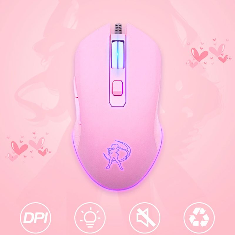 Gaming Mouse Silent Click 7 Colors LED Light Optical Game Mice Ergonomic USB Wired with 3200 DPI and 6 Buttons for PC Computer