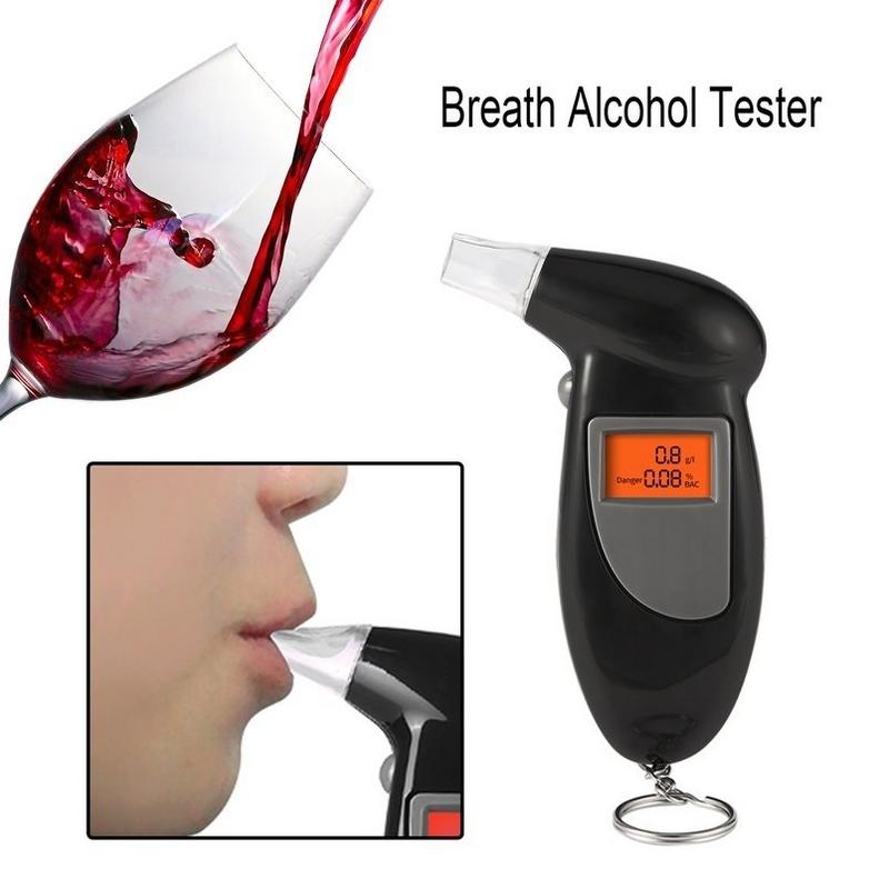 Bærbar vejrtrækningstype digital alkoholtest med næb form med rød baggrundsbelyst responstid  is 5 sekunder
