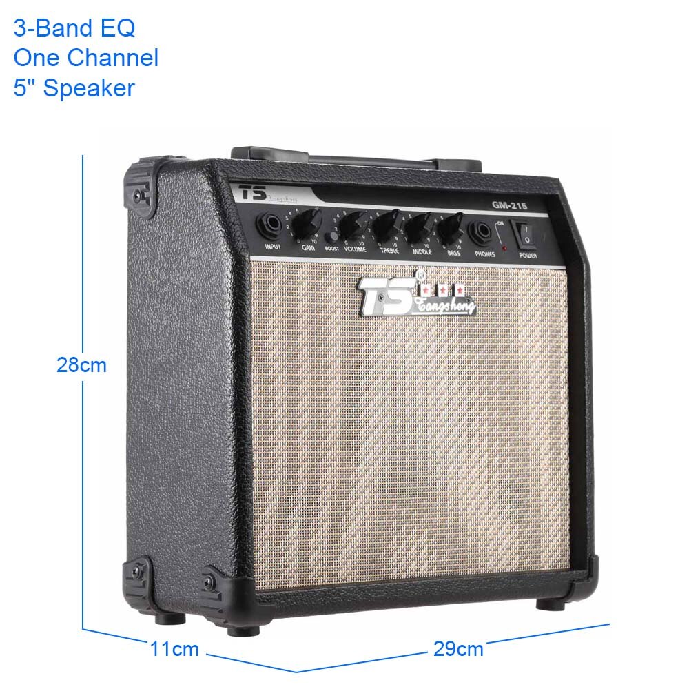 GM-215 15W guitare électrique amplificateur ampli distorsion avec 3 bandes EQ 5 "haut-parleur 6.35mm entrée guitare ampli 110V offre spéciale
