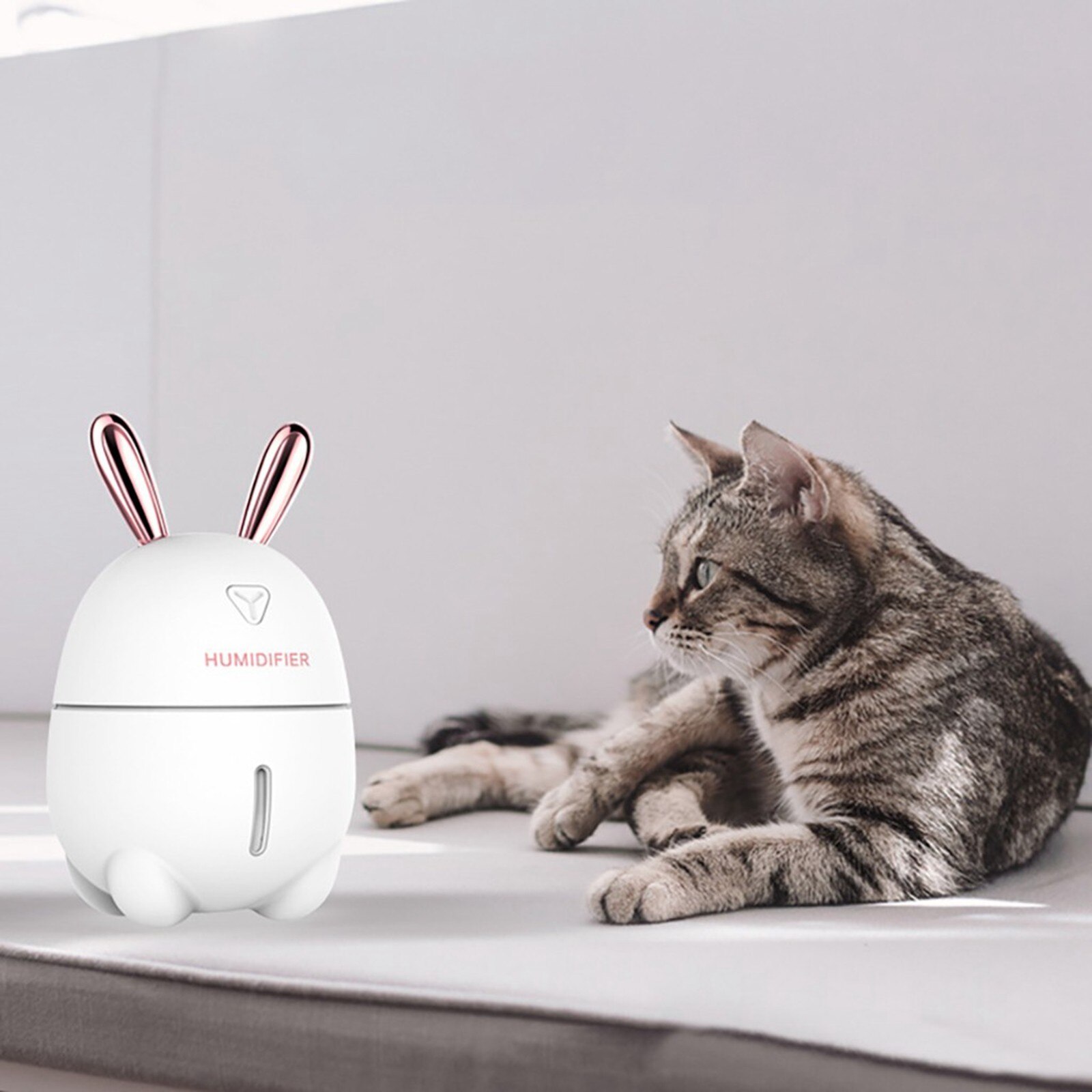 Schattige Konijn Mini Luchtbevochtiger Usb Spray Aroma Air Aromatherapie Luchtreiniger Essentiële Olie Diffuser Office Luchtreiniger Mist Maker