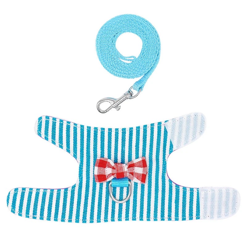 Kleine Huisdier Konijn Hamster Bowtie Gestreepte Ster Harnas Vest Leash Trekkabel voor Baby Fretten Huisdier Ratten Strik Borstband