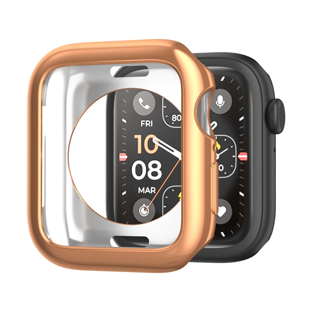 Funda para Apple Watch 44MM 40MM 45MM 41MM 49MM 38 42MM funda protectora de pantalla de TPU transparente suave hueca iWatch 9 8 7 6 SE 5 Ultra 1 2: Rojo / 2 - 3,9 pulgadas