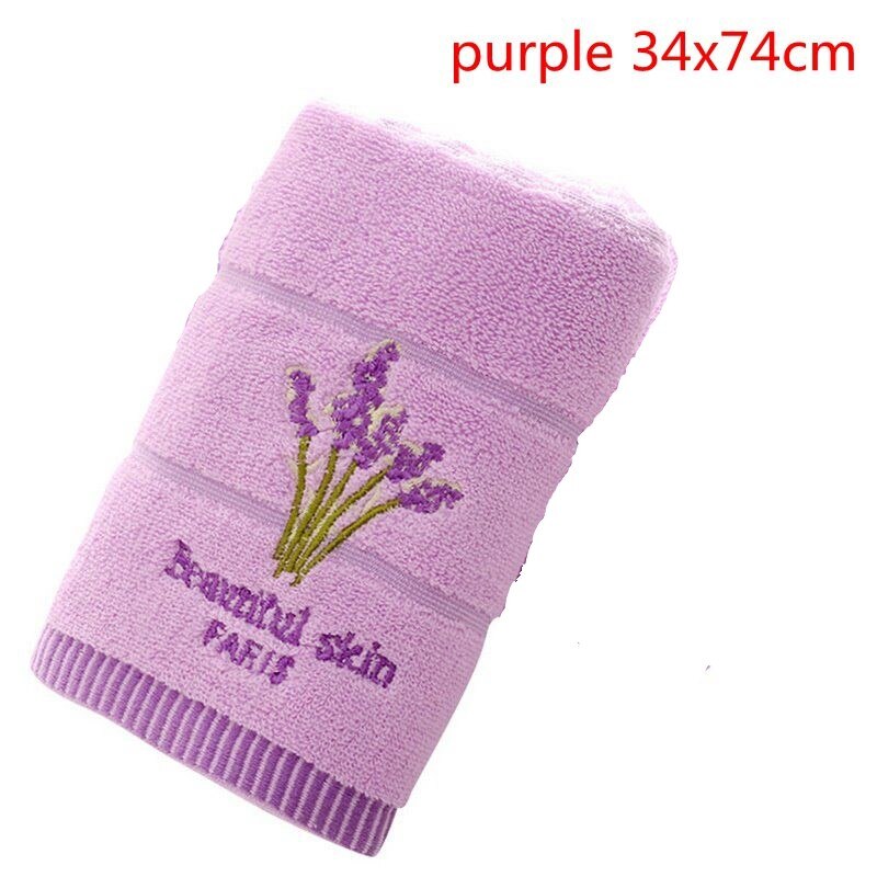 2020Yeae Juneiour 1pc broderie lavande serviette coton visage serviettes serviette de bain pour adultes débarbouillettes haute serviettes absorbantes