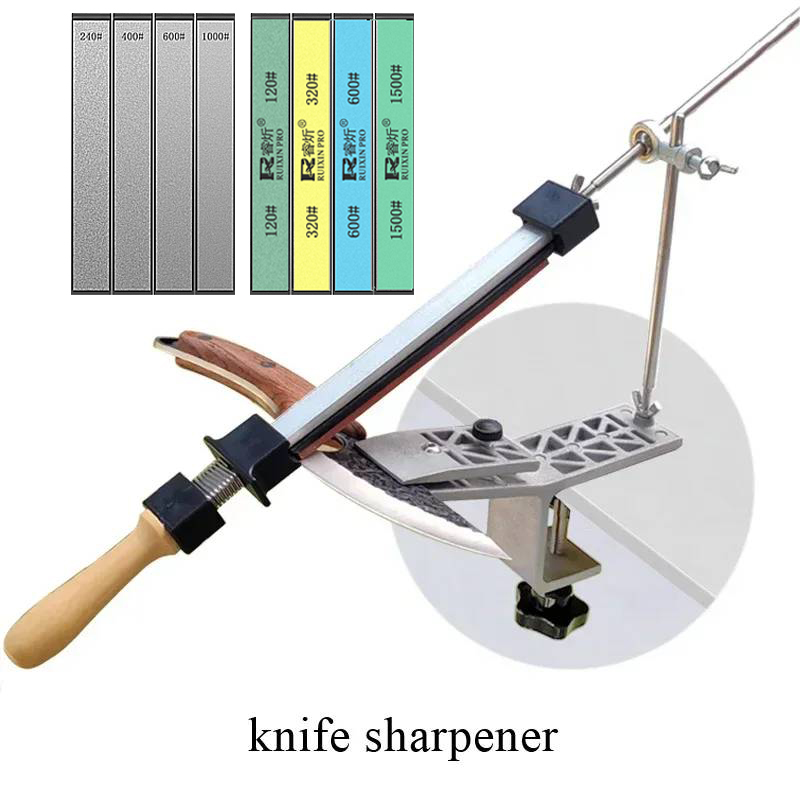 Clamping Table Sharpener Knife Sharpener Multi-function Fixed Angle Sharpener Sharpening Stone: Blue