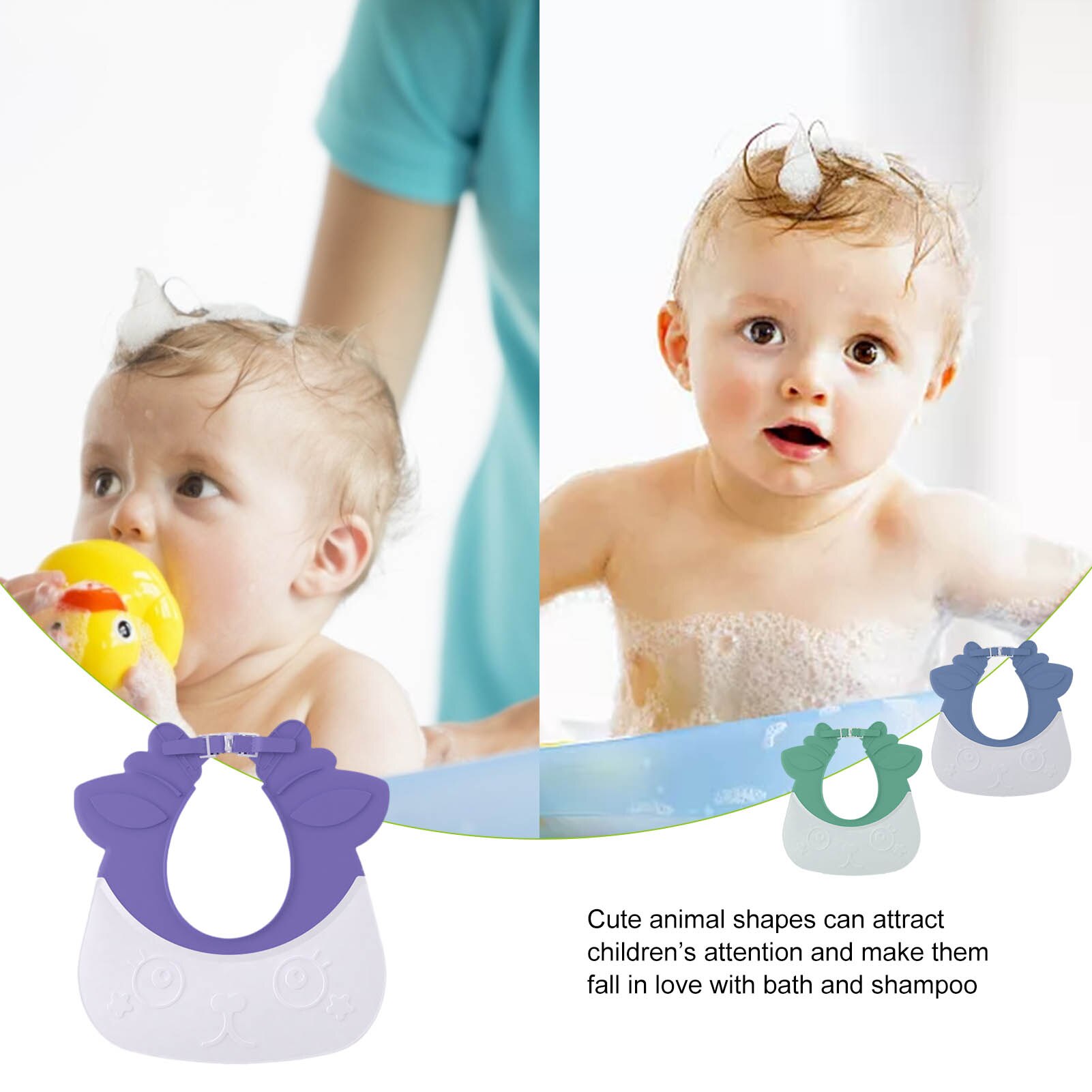 Leuke Baby Shower Cap Beschermende Verstelbare Shampoo Hoed Kinderen Waterdichte Cap Babybaden Bescherm Ogen Oren Hoed