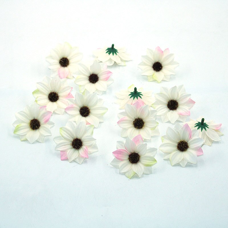 20 stykker kunstige blomster 6 cm silkerose blomster til familie bryllup dekoration krans scrapbog håndværk blomst diy: 10