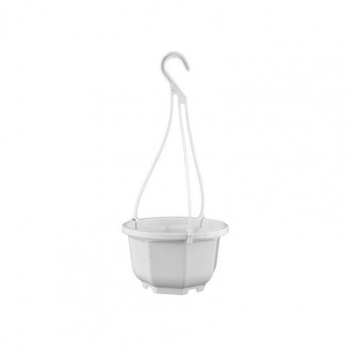 Panier de jardinière suspendu en plastique, Pots de fleurs de jardin pour plantes d&#39;intérieur et d&#39;extérieur succulentes, avec crochet: Porcelain White 160