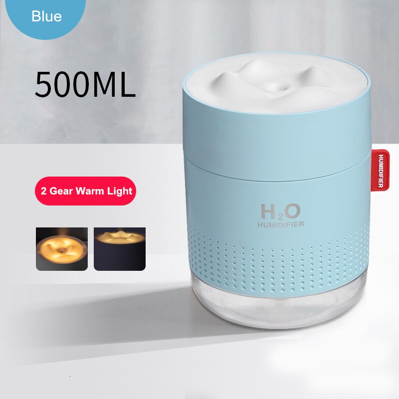 Drahtlose Luftbefeuchter USB Portbale Aroma Diffusor 2000mAh Batterie Wiederaufladbare Umidificador Ätherisches Öl Humidificador: 500ML Blau