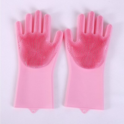 Guantes para fregar platos mágicos, limpieza de silicona, esponja para lavar platos, herramienta de limpieza de cocina, multiuso, 1 par: D