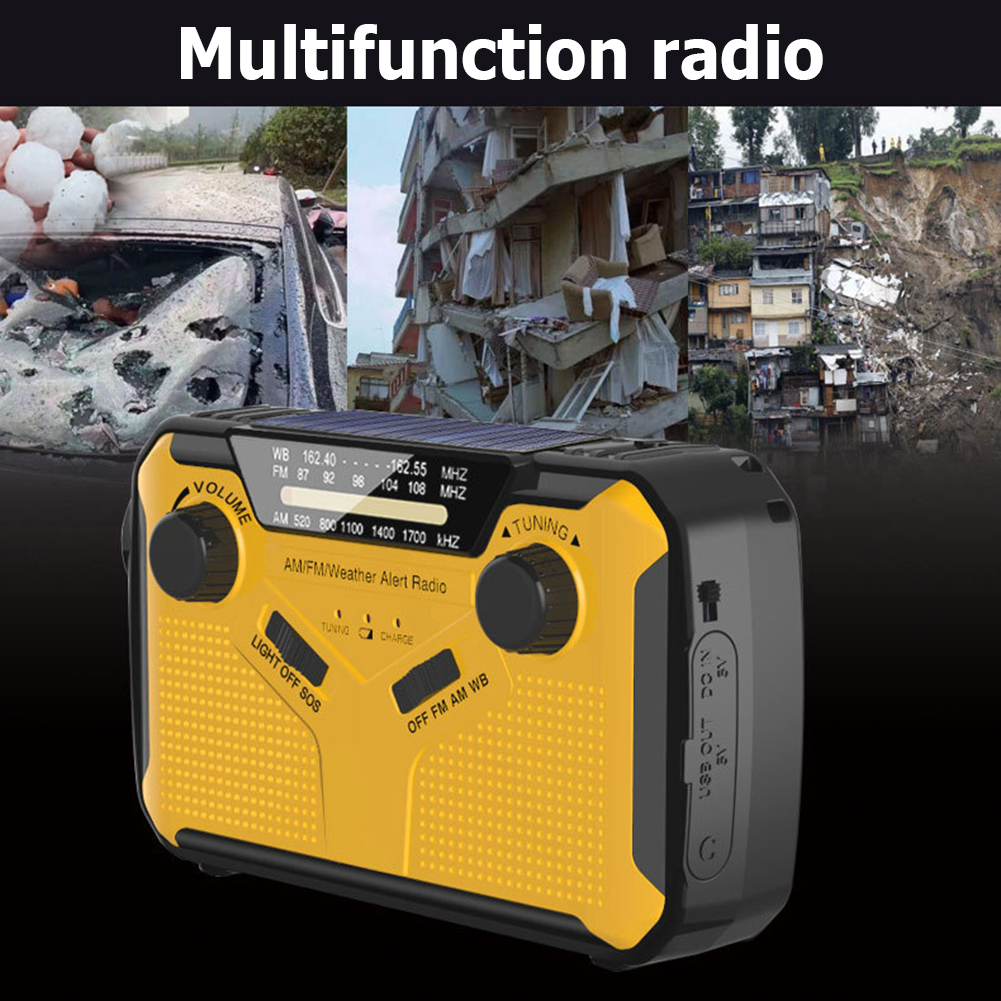 Multifunctionele Hand Radio Solar Crank Dynamo Powered Am/Fm/Noaa Weather Radio Gebruik Emergency Led Zaklamp Power Bank