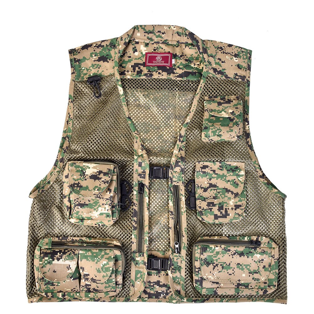 Vissen Fotografie Vest Zomer Multi Zakken Mesh Jassen Waterdicht Snel Droog Vest Afneembare Outdoor Reddingsvest: Digital Camouflage / M