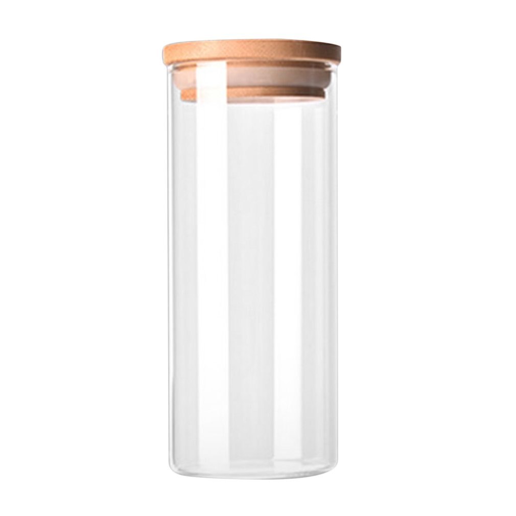 Transparent High Borosilicate Glass Kitchen Storage Bottle Store Food Ingredient Candy Biscuit Storage Jar Organization: 65 x 150 mm