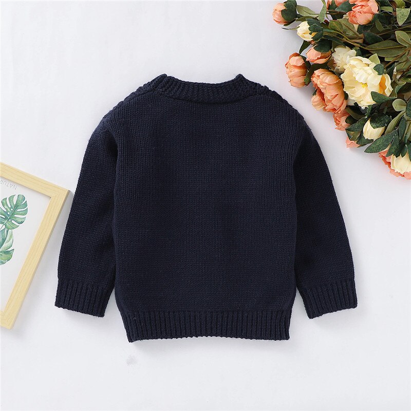 3-24M Newborn Kid baby Junge Mädchen Pullover Herbst Winter Warme Strickjacke Pullover Casual Plain Weiche strickwaren mantel Outfit