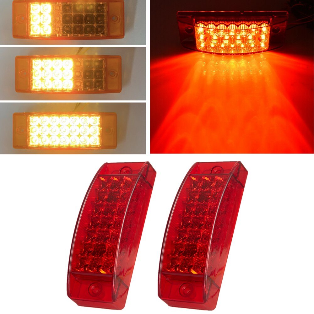 1 Paar Auto Vrachtwagen 21 Led Achter 12V 24V Verlichting Achter Lampen Waterdicht Tailight Achterlicht Waarschuwing Onderdelen voor Trailer Caravans Dc