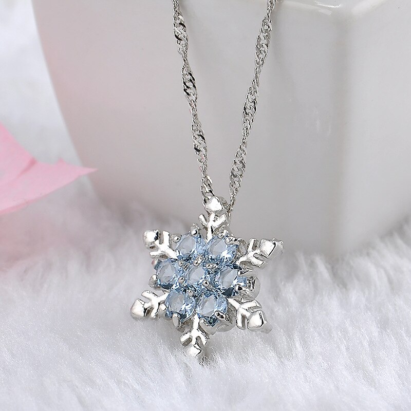 selingl snowflake shiny CZ zirkoon water-wave keten dames hanger kettingen sieraden