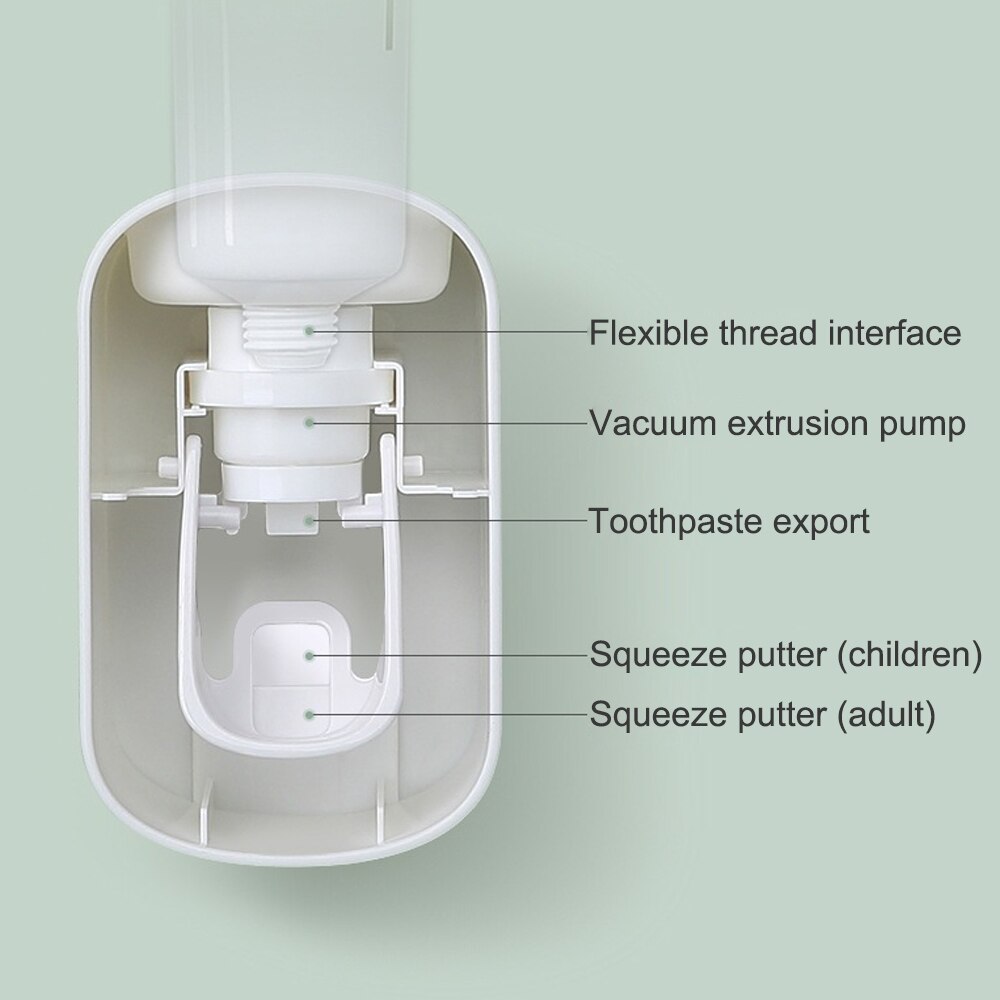 Automatic Toothpaste Dispenser Wall Mount Toothbrush Holder Bathroom Accessories Set Squeezer for Toothpaste Dispenser