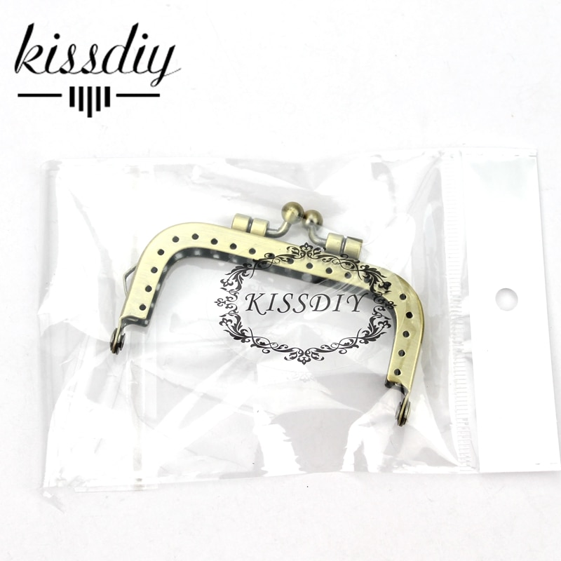 Kissdiy 20 Stks/partij 7.5Cm Vierkante Metalen Purse Frame Kleine Size Antiek Brons Portemonnee Kus Gesp Diy Tas Hardware accessoire