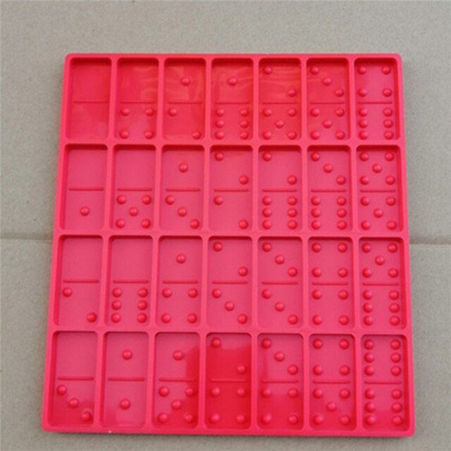 Shiny Dominoes Cabochons Silicone Epoxy Resin Mould Chocolate Fondant Mold Cake Diy Soap Decorating Tools Baking Accessories: Red