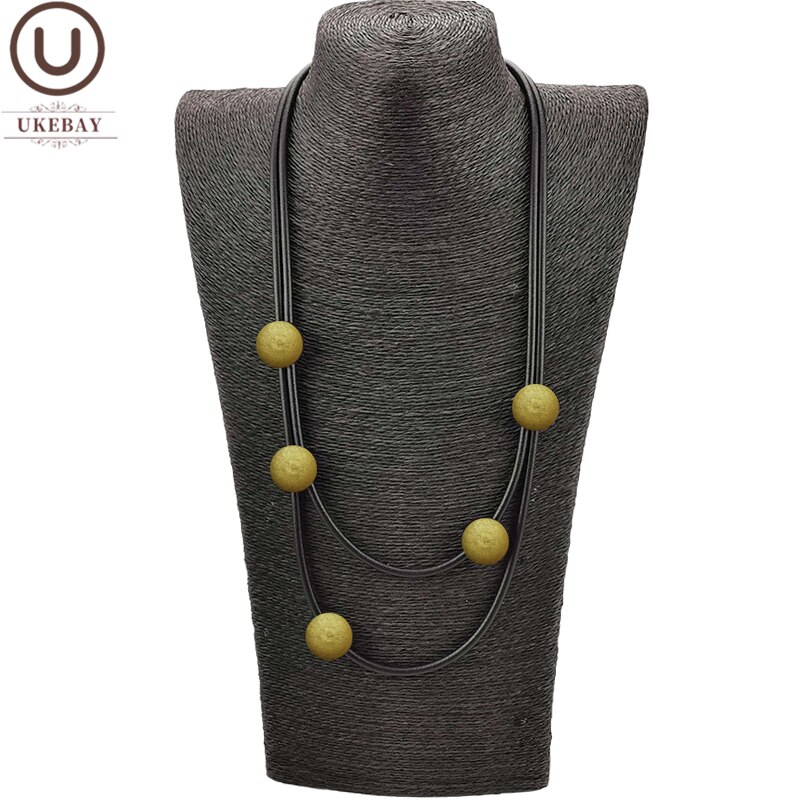 UKEBAY-collar de oro Color de madera para mujer, collares ajustados para mujer, joyería Simple hecha a mano, collares de lujo góticos que combinan con cadenas para suéter