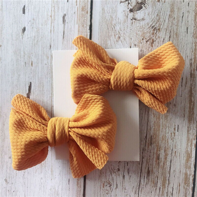 2Pcs Infant Kids Baby Girls Hair Bow Clips Headwear Ribbon Bowknot Barrettes: B
