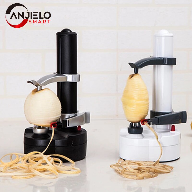 Multifunctional Electric Spiral Apple Peeler Cutter Automatic Slicer Fruit Potato Peeling Battery Operated Machine with Charger
