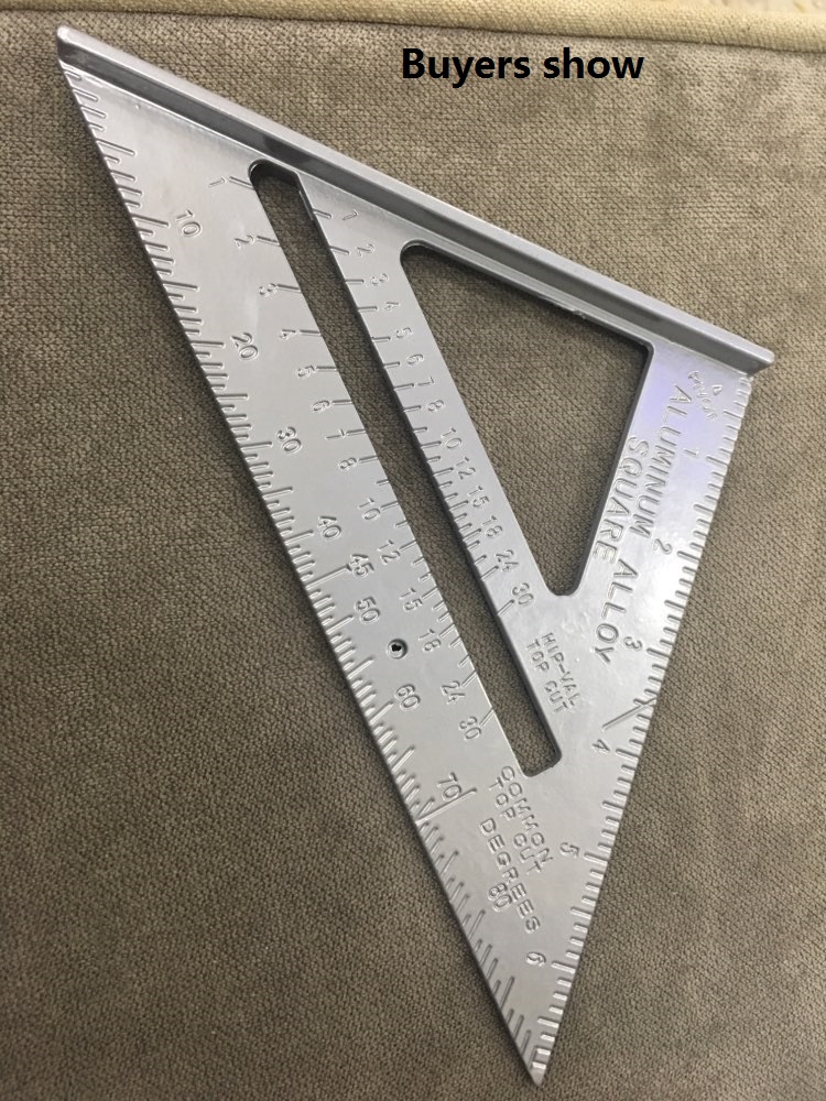 7 Inch Aluminum Speed Square Triangle Angle Protractor Measuring Tool Speed Try Square Carpenter's Measuring ruler Layout Tool