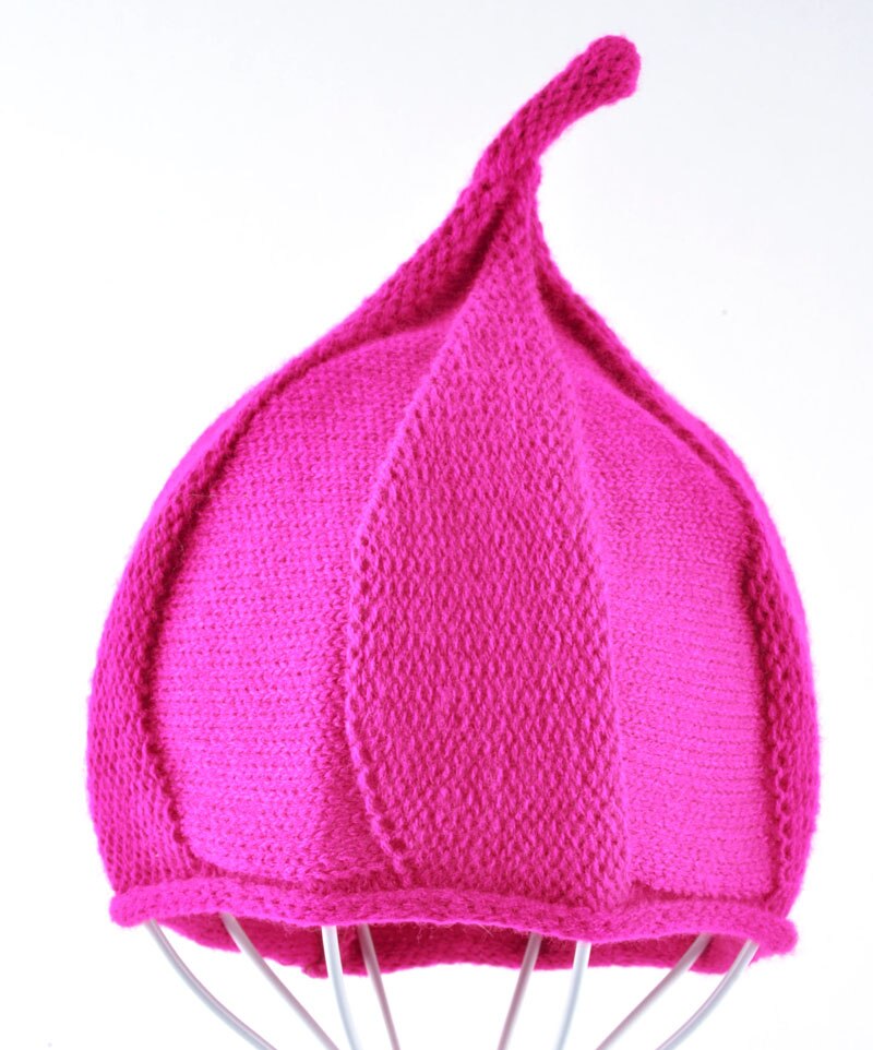 Mooie katoenen baby hoed winter gebreide wol zachte halloween pompoen caps jongens mutsen kinderen steeple cap Meisjes kerst hoeden: Roze