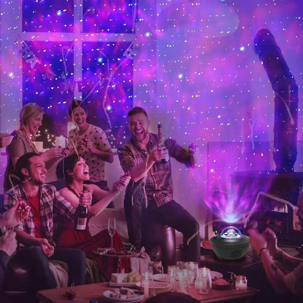 Heldere sterrenhemel projector blueteeth usb stembediening muziekspeler led nachtlampje usb oplader projectie lamp kids