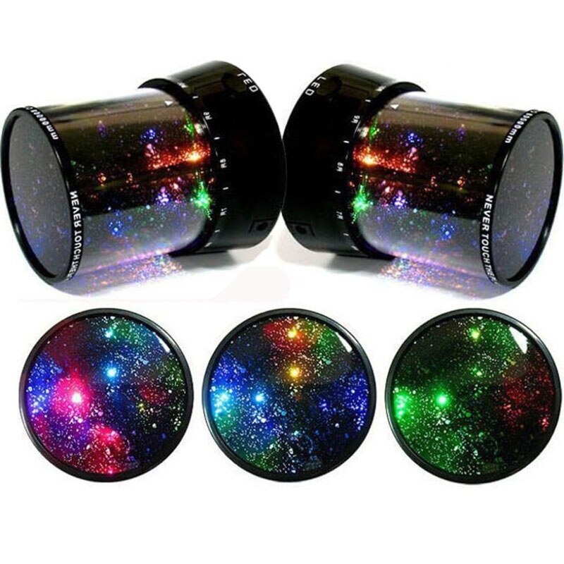 Kleurrijke Sterrenhemel Projector Nachtlampje Rotatie Starry Moon Night Lamp Usb Opladen Voor Romantische Baby Kinderen