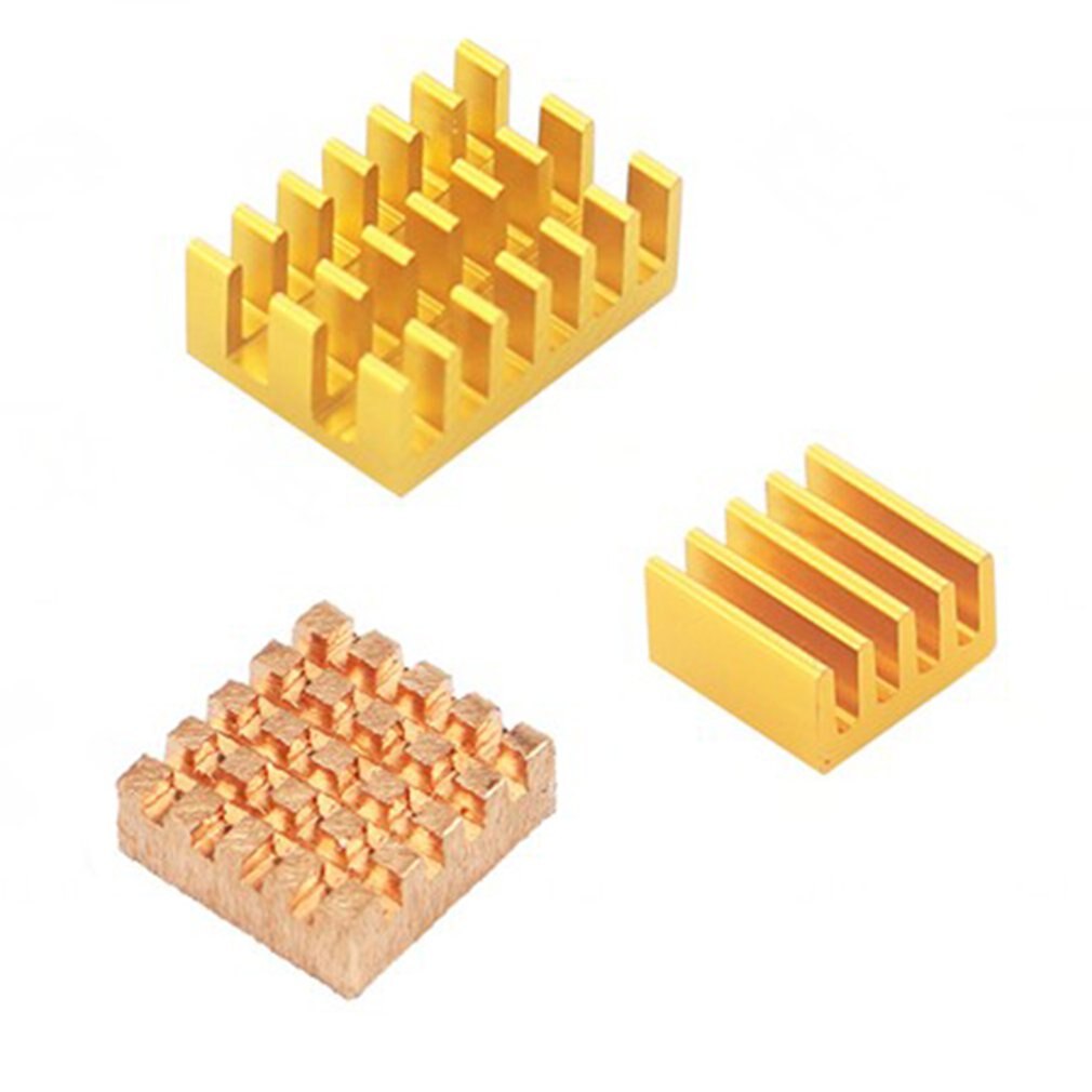 For Raspberry Pi 4 Model B Heat Sink 3pcs Raspberry Pi 4B Copper Cooling Pad Heatsink Radiator Cooling Kit Cooler