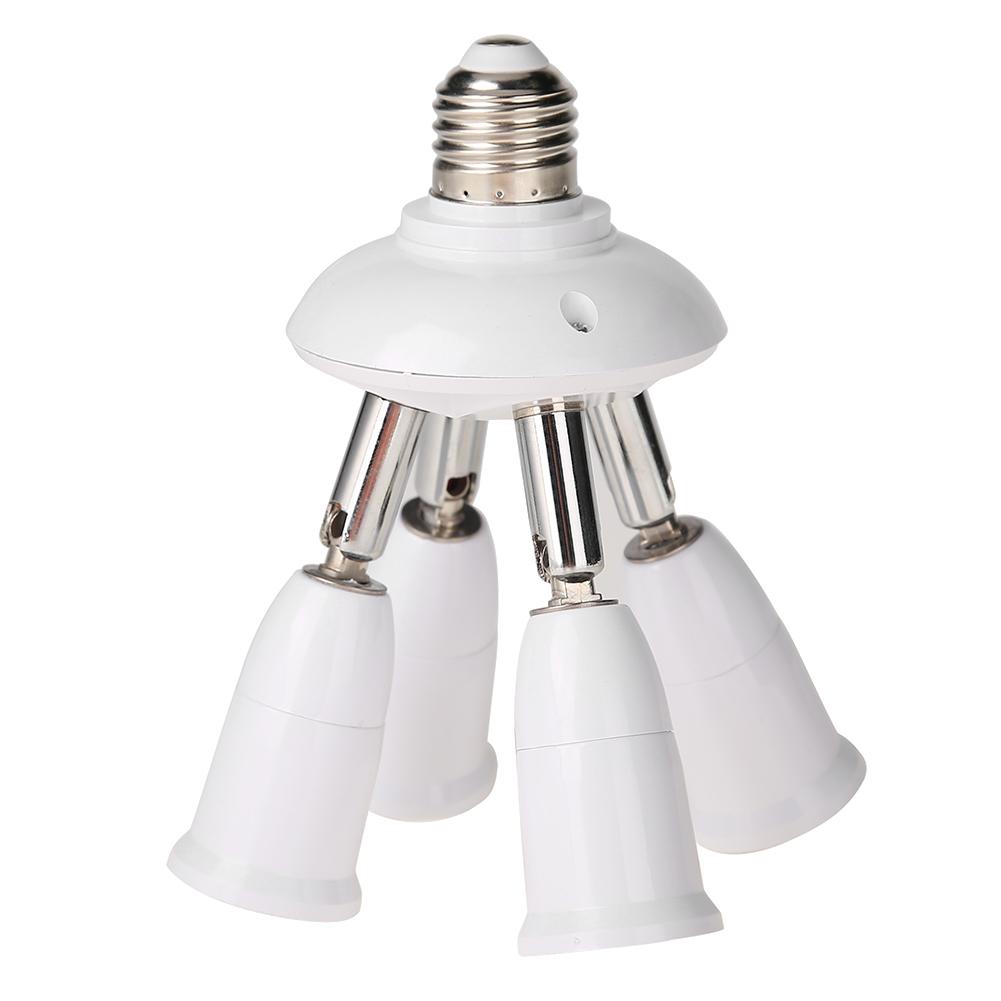 E27 6 5 4 3 in 1 LED Light Bulbs Adjustable Socket Adapter Splitter Standard Lamp Holder Base Converter for Home Indoor Lighting: Lamp holder-4 B