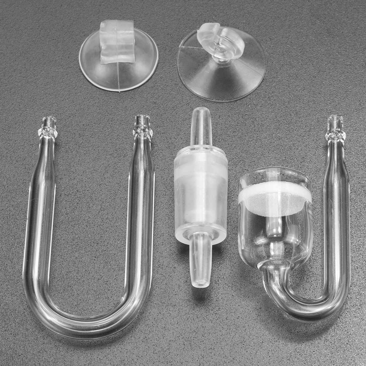 1 set akvarium  co2 system diffusor backventil u-formad glasrör böj tillbehör gör-det-själv för akvarium akvarium